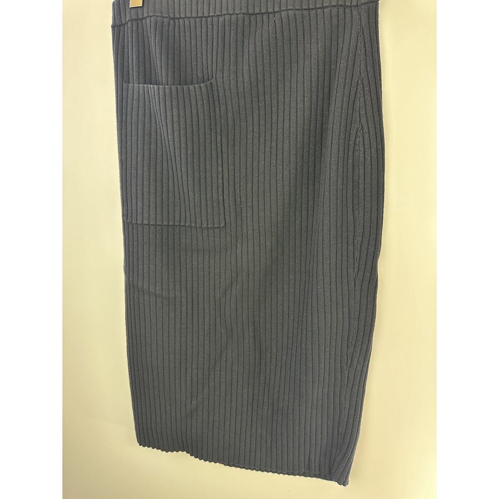 Universal Standard Ribbed Knit Patch Pocket Pencil Skirt Black M Plus Size 18 20 - Picture 5 of 11